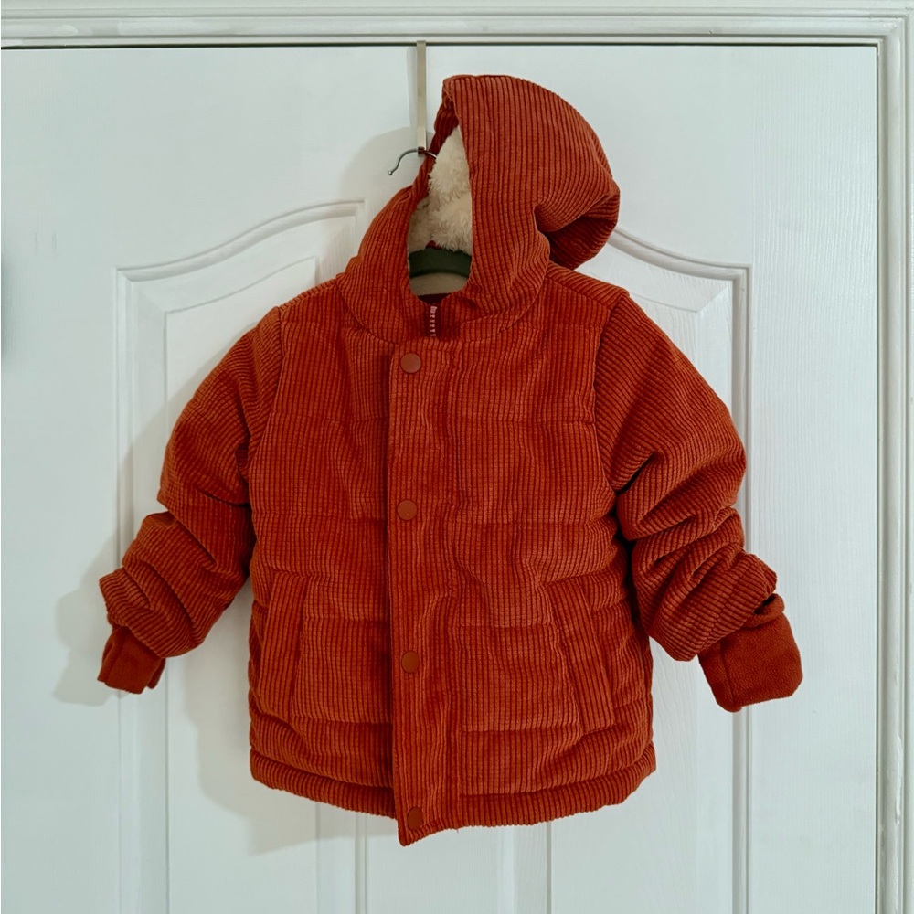 Cat & Jack Rust Corduroy Puffer Jacket
